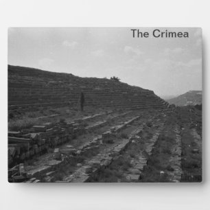 Amfitheater Limestone Quarry op de Krim Fotoplaat