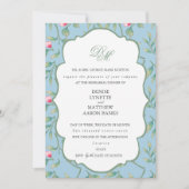 Amhaloden Blue en Basil Green Rehearsal Dinner Kaart (Voorkant)