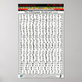 Amharic Alphabet Chart Ethiopian World Federation Poster (Voorkant)