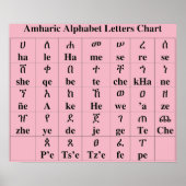 Amharic Alphabet Letters Chart - Poster van 33 gra (Voorkant)