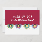 Amharic en German Kerstmis Wish Feestdagenkaart (Voorkant)