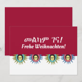 Amharic en German Kerstmis Wish Feestdagenkaart (Voorkant / Achterkant)