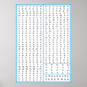 Amharic Geez Ethiopian Fidel HAHU en ABUGIDA Poster