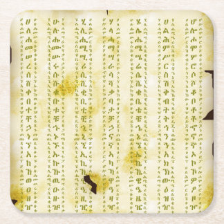 Amharische Fidel op antiek perkament Kartonnen Onderzetters