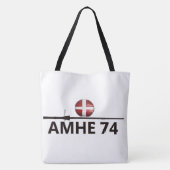 AMHE-logo affiche van de 74 Tote Bag (Achterkant)
