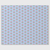 Amherst Bloemendruk op Blauw Cadeaupapier (Vlak)