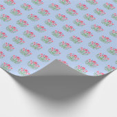 Amherst Bloemendruk op Blauw Cadeaupapier (Hoek)