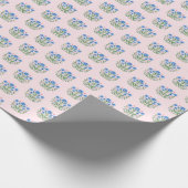 Amherst Bloemendruk op Roze Cadeaupapier (Hoek)
