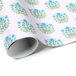 Amherst bloemenprint op lavendel cadeaupapier