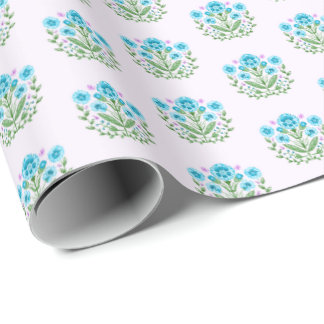Amherst bloemenprint op lavendel cadeaupapier