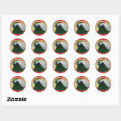 Amherst Fazant en Bloemen Ronde Sticker (Vel)