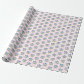 Amherst Floral Print on Pink Cadeaupapier (Uitgerold)