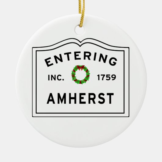 Amherst, MA Holiday Wreath Metal Ornament (Voorkant)