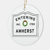Amherst, MA Holiday Wreath Metal Ornament (Links)