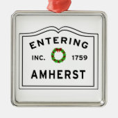 Amherst, MA Holiday Wreath Metal Ornament (Voorkant)