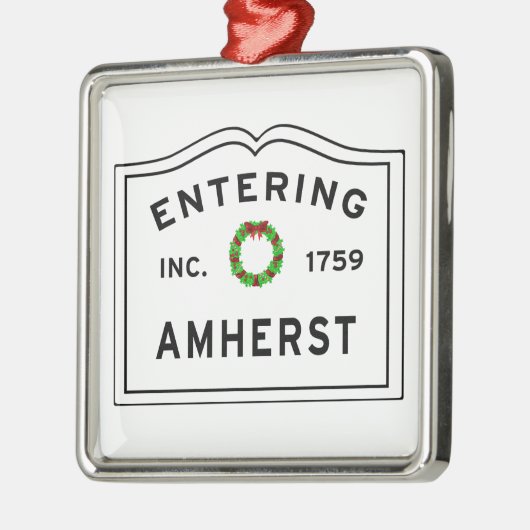 Amherst, MA Holiday Wreath Metal Ornament (Links)
