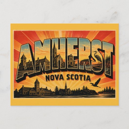 Amherst Nova Scotia Grensstad Briefkaart (Voorkant)