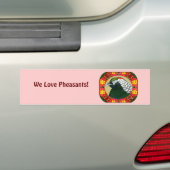 Amherst Pheasant and Flowers Bumpersticker (Op auto)