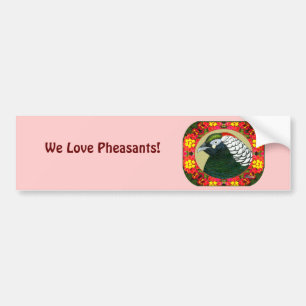 Amherst Pheasant and Flowers Bumpersticker