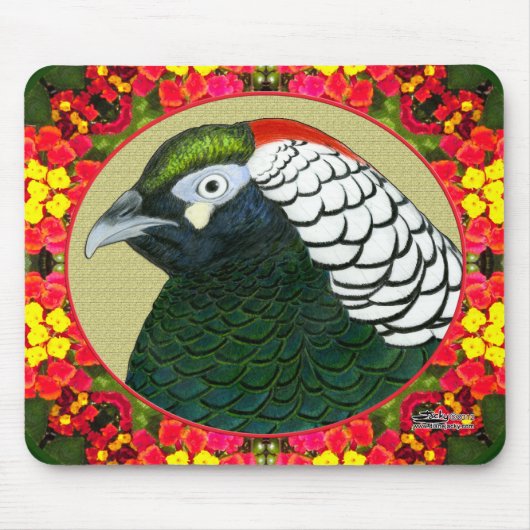 Amherst Pheasant and Flowers Muismat (Voorkant)