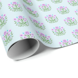 Amherst Print op Licht Turquoise Cadeaupapier