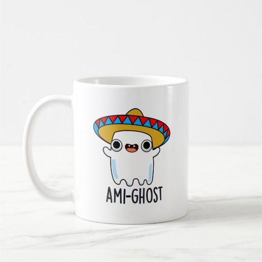 Ami-ghost Grappige Halloween Mexicaanse Spook Pun Koffiemok (Links)
