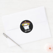 Ami-ghost Grappige Mexicaanse Ghost Pun Dark BG Ronde Sticker (Envelop)