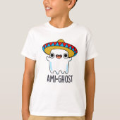 Ami-ghost Grappige Mexicaanse Ghost Pun Dark BG T-shirt (Voorkant)