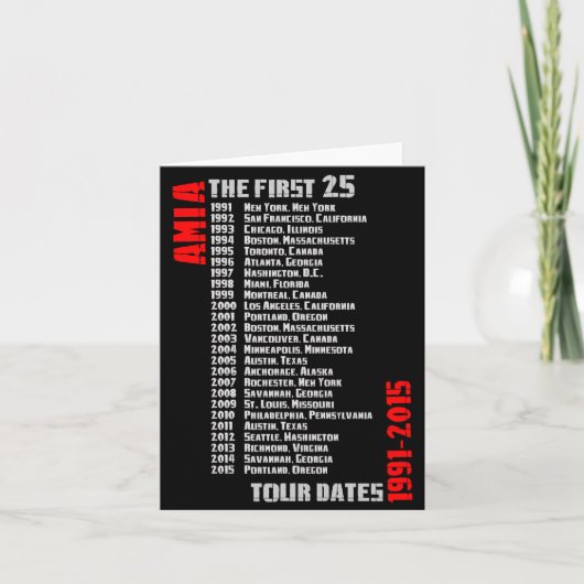 AMIA 25e Jubileum: Wenskaarten Kaart (Voorkant)