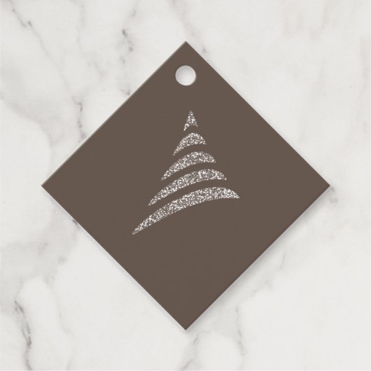 Amiable Monochrome artistieke kerstboom Bedankjes Labels (Voorkant)