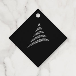 Amiable Monochrome artistieke kerstboom Bedankjes Labels