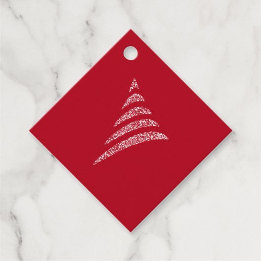 Amiable Monochrome artistieke kerstboom Bedankjes Labels (Voorkant)