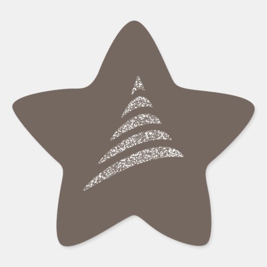 Amiable Monochrome artistieke kerstboom Ster Sticker (Voorkant)