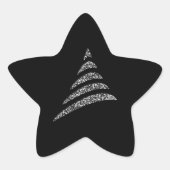 Amiable Monochrome artistieke kerstboom Ster Sticker (Voorkant)
