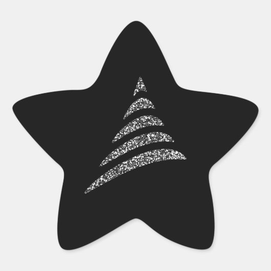 Amiable Monochrome artistieke kerstboom Ster Sticker (Voorkant)