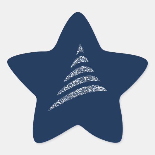 Amiable Monochrome artistieke kerstboom Ster Sticker (Voorkant)
