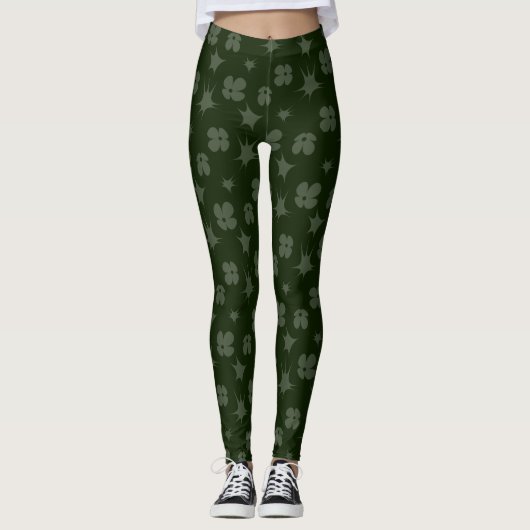 Amiable Monochrome Moderne Vlakke Natuur Leggings (Voorkant)