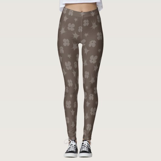 Amiable Monochrome Moderne Vlakke Natuur Leggings (Voorkant)