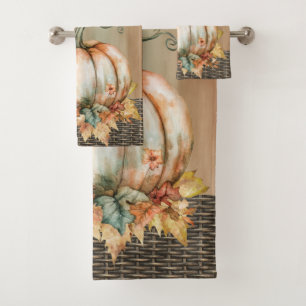 Amiable Sinaasappel, Witte en Groene Waterverf Pom Bad Handdoek