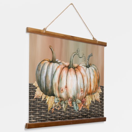 Amiable Sinaasappel, Witte en Groene Waterverf Pom Hangend Wandkleed (Gebogen)