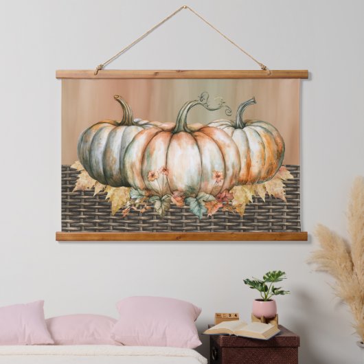 Amiable Sinaasappel, Witte en Groene Waterverf Pom Hangend Wandkleed (Slaapkamer)