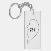 Amicable Numbers (220 284) Keramisch Ornament Keyc Sleutelhanger (Voorkant Links)