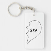 Amicable Numbers (220 284) Keramisch Ornament Keyc Sleutelhanger (Voorkant)