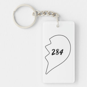 Amicable Numbers (220 284) Keramisch Ornament Keyc Sleutelhanger