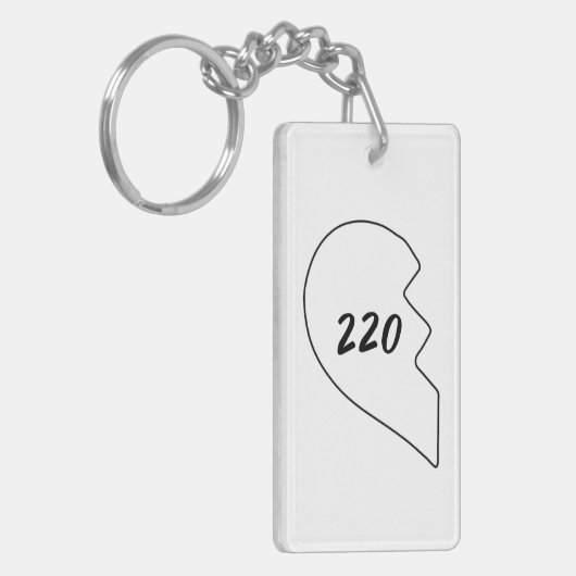 Amicable Numbers (220 284) Keramisch Ornament Sleutelhanger (Voorkant Links)