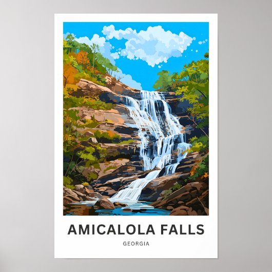 Amicalola Herfsten Georgië Reisprint Poster (Voorkant)