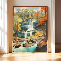 Amicalola-watervallen Georgia Poster Kunstprint, R