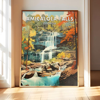Amicalola-watervallen Georgia Poster Kunstprint, R