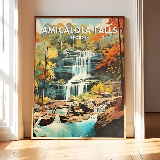 Amicalola-watervallen Georgia Poster Kunstprint, R