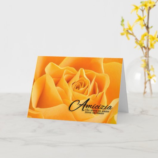Amicizia Friendship Italiaanse Language Yellow Ros Kaart (Gele Bloem)